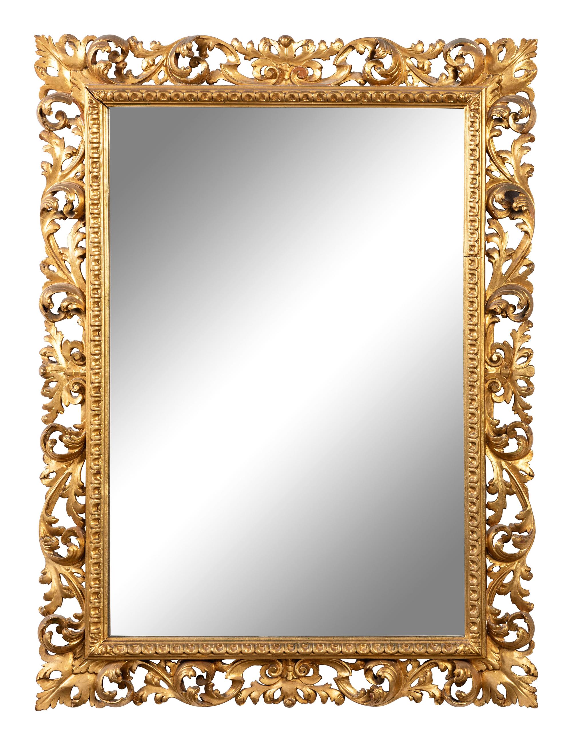 A Rococo Style Giltwood Mirror