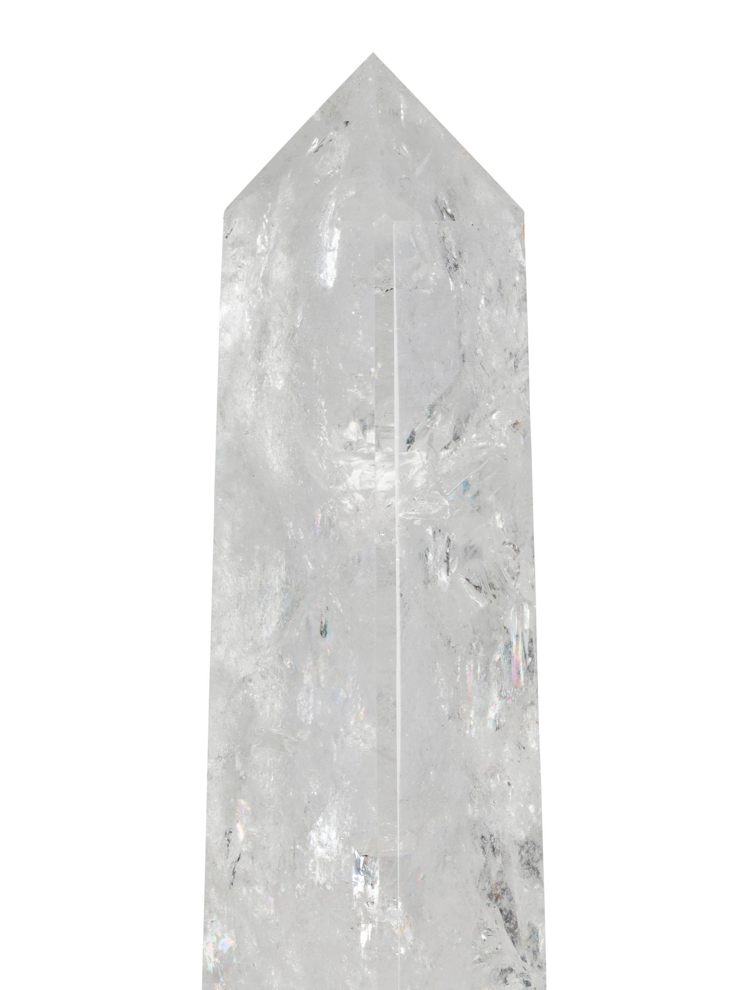 A Pair of Large Rock Crystal Obelisks