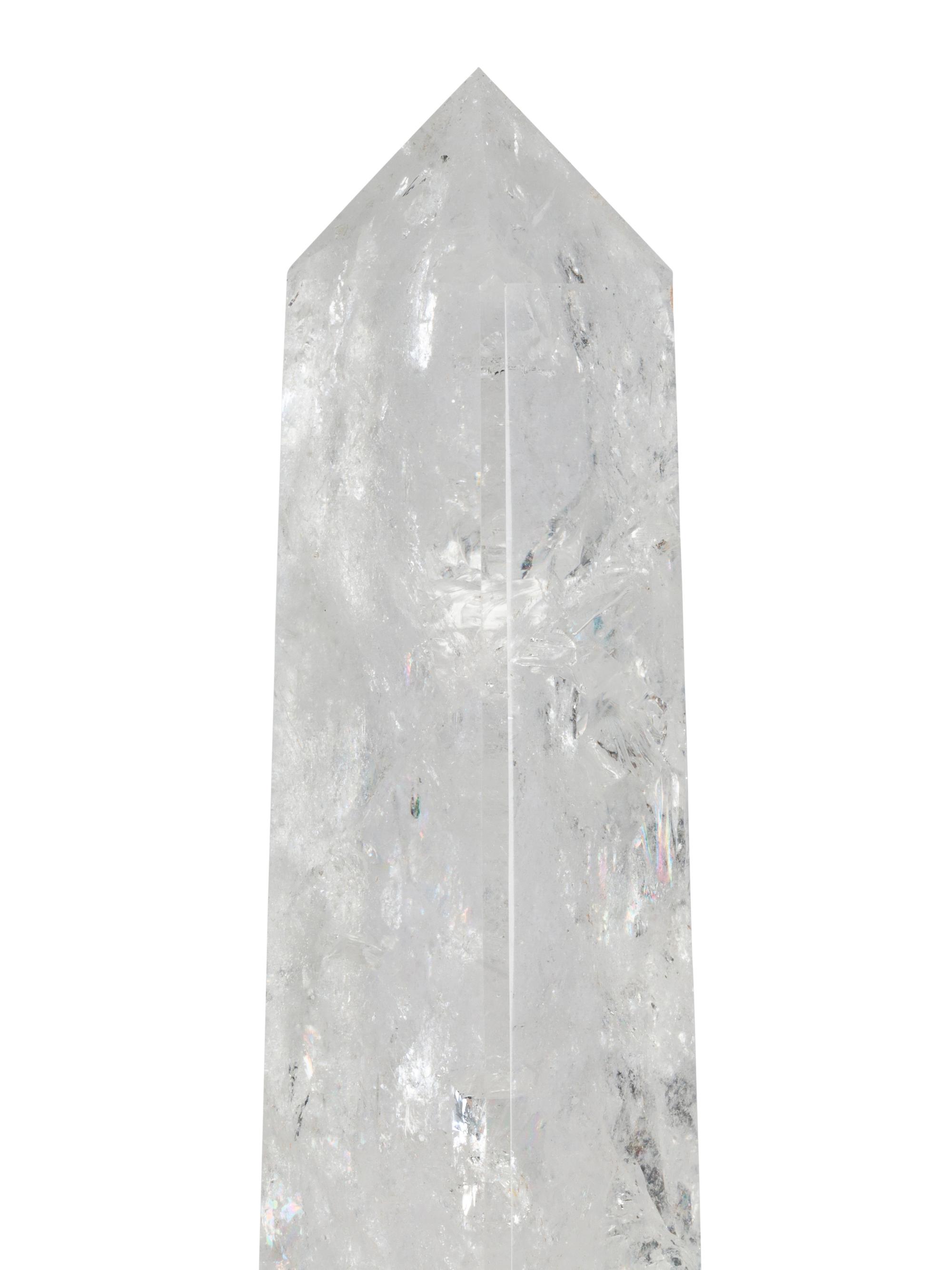 A Pair of Large Rock Crystal Obelisks