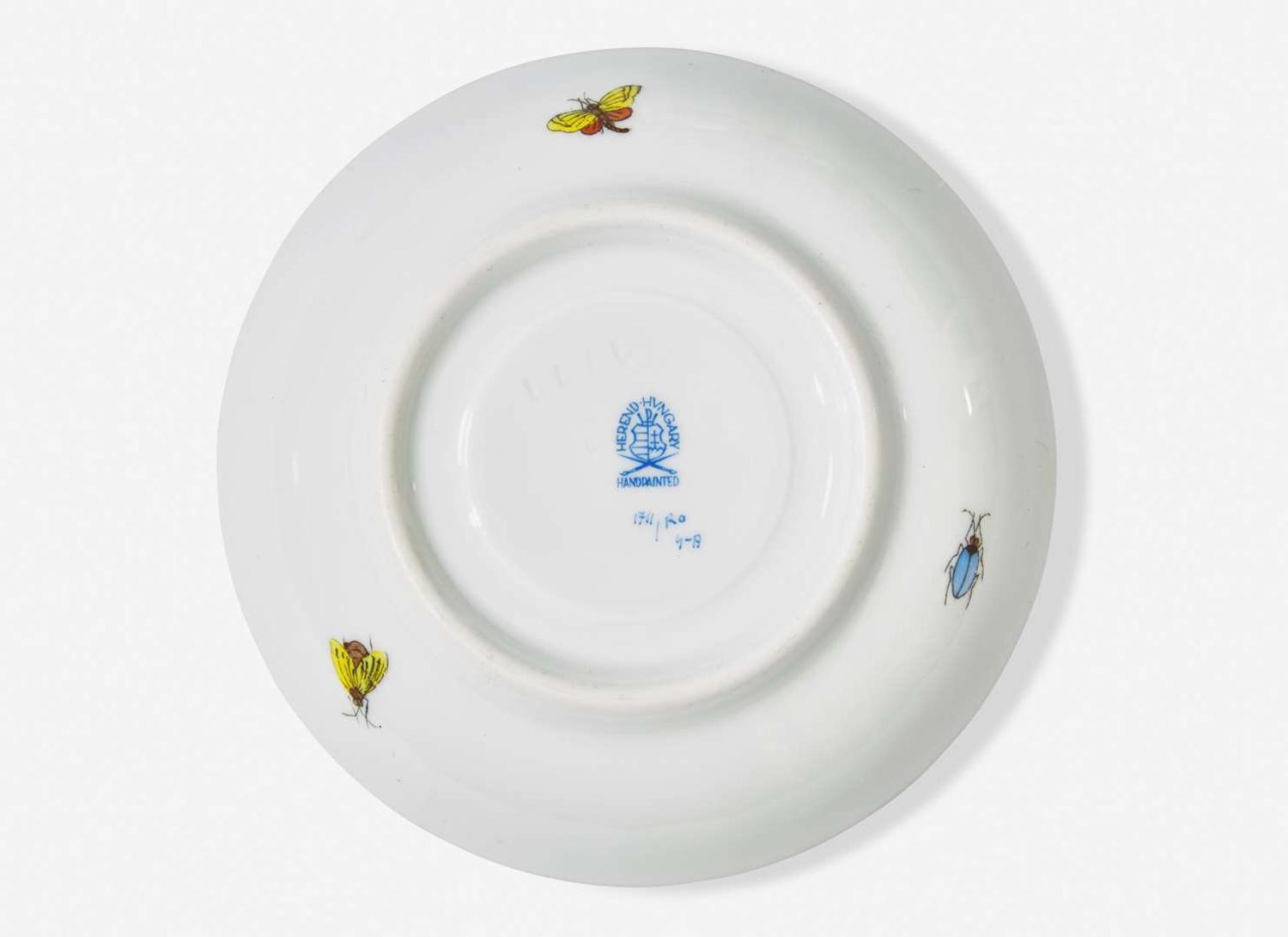 An extensive Herend porcelain dinner, tea, and coffee service in the “Rothschild Bird” pattern, Hungary, modern, with blue-printed factory marks