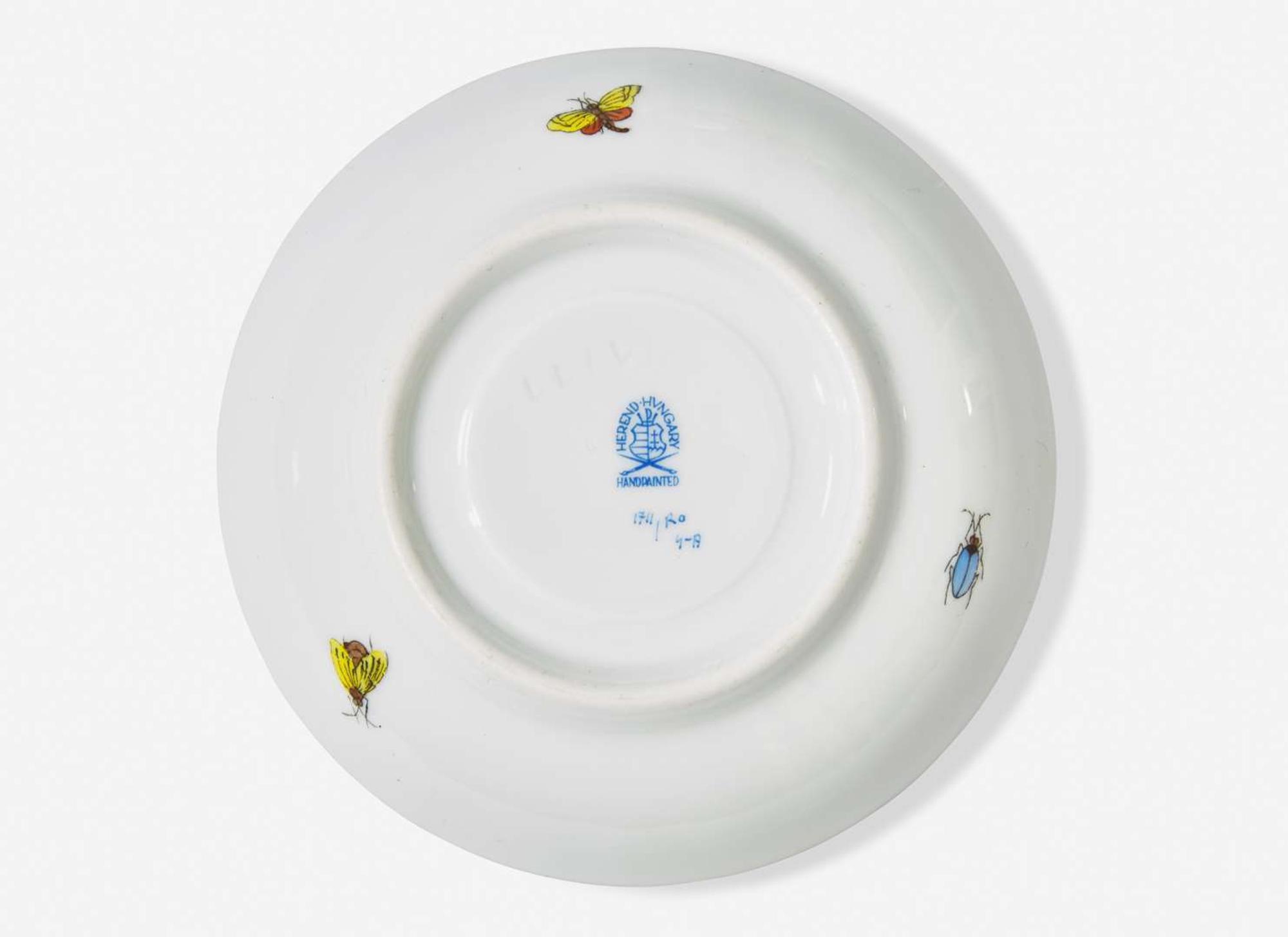 An extensive Herend porcelain dinner, tea, and coffee service in the “Rothschild Bird” pattern, Hungary, modern, with blue-printed factory marks