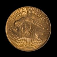 A United States 1908 Saint-Gaudens: Motto $20 Gold Coin