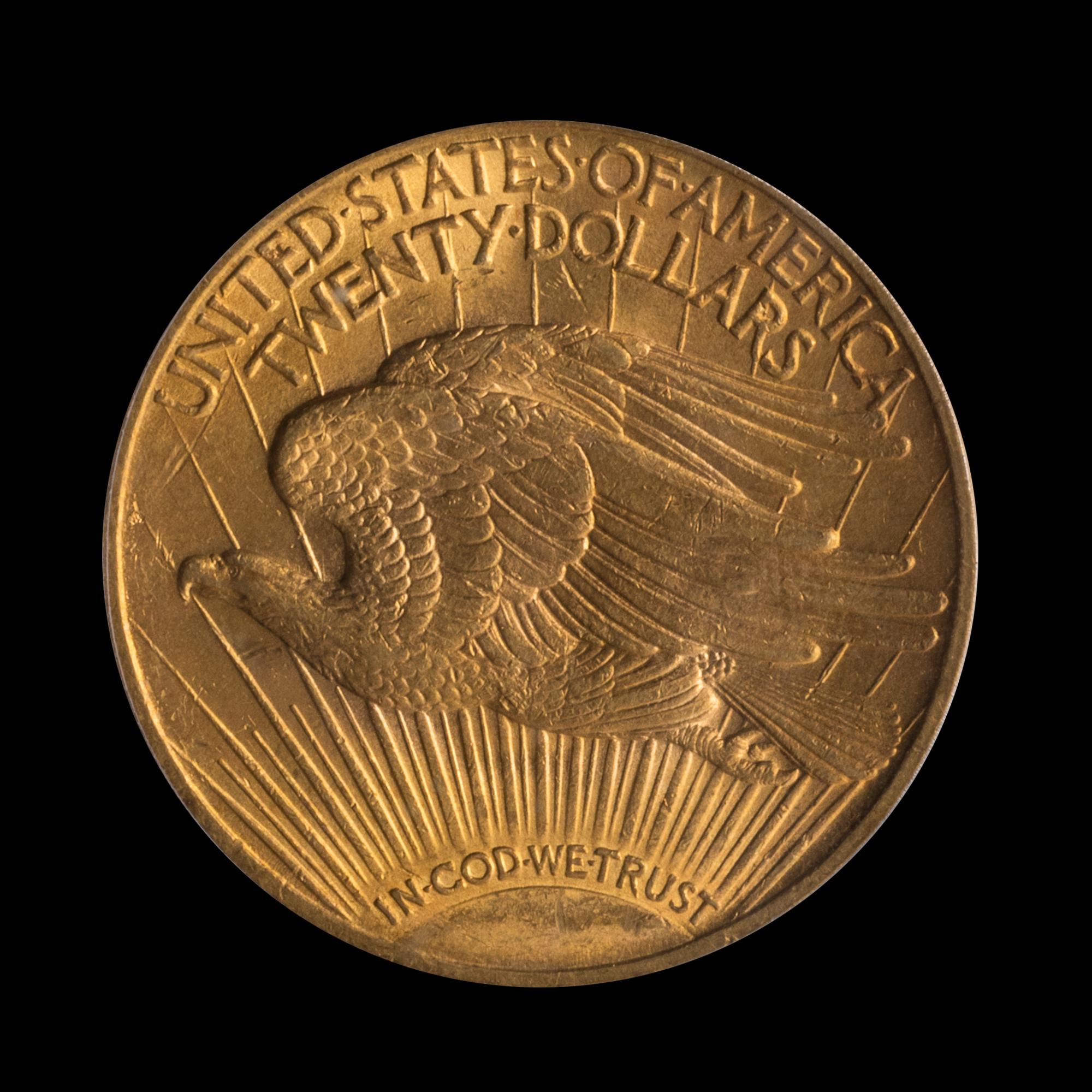 A United States 1908 Saint-Gaudens: Motto $20 Gold Coin