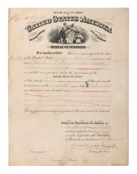 [CIVIL WAR]. A group of 5 items identified to Private Reuben Morris (3), 4th Iowa Cavalry, and John Spence, 24th Kentucky Infy., DOW, incl. photographs and documents.