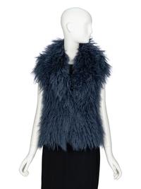 GUCCI, BLUE MONGOLIAN LAMB VEST