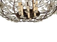 A Large Gilt Metal and Etched Glass Chandelier in the Manner of Maison Baguès
