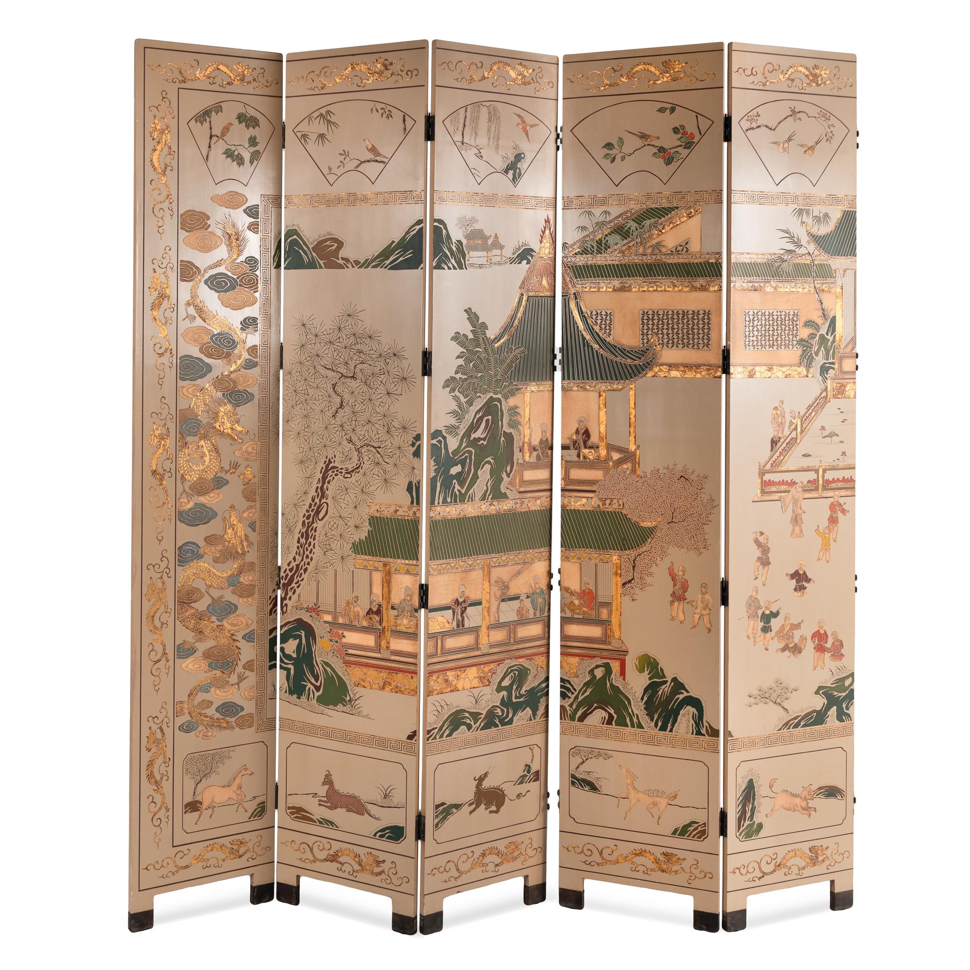 A Chinese Style Twelve-Panel Floor Screen