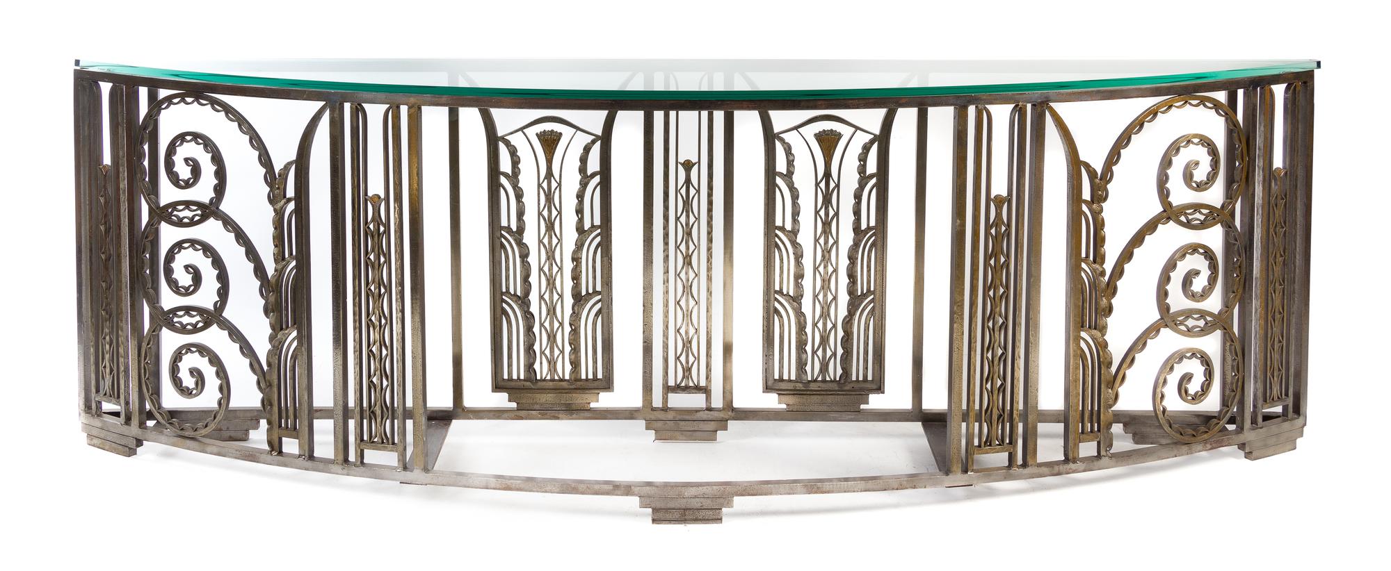 Late 20th Century, Manner of Edgar Brandt, a console table