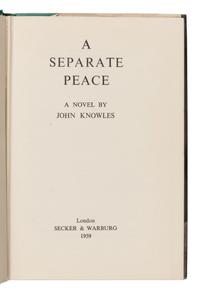 Knowles, John (1926-2001). A Separate Peace . London: Secker & Warburg, 1959.