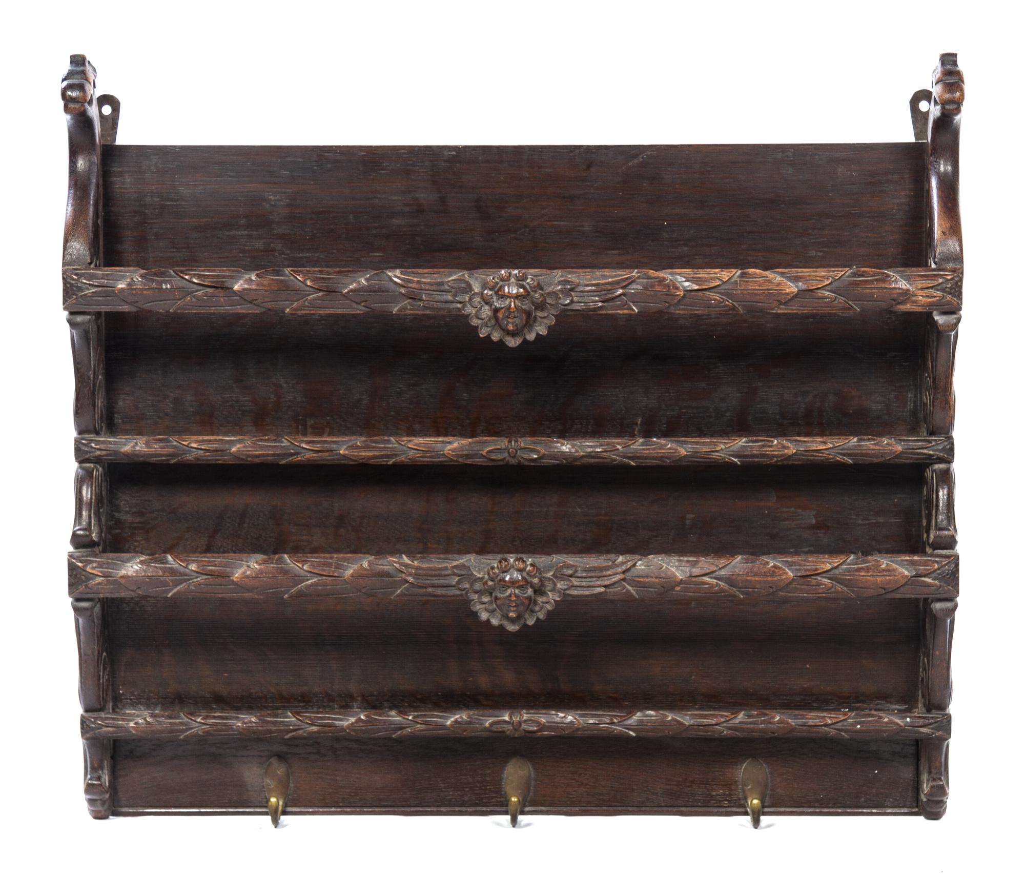 A Jacobean Style Oak Plate Rack Height 27 x width 31 1/2 inches. — 18TH/19TH CENTURY