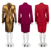 Three Designer Skirt Suits: One Jean Paul Gaultier, One Lagerfeld, One Yves Saint Laurent, 1980-90s