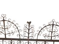 A Mizner Wrought Iron Fire Screen with Candleholders