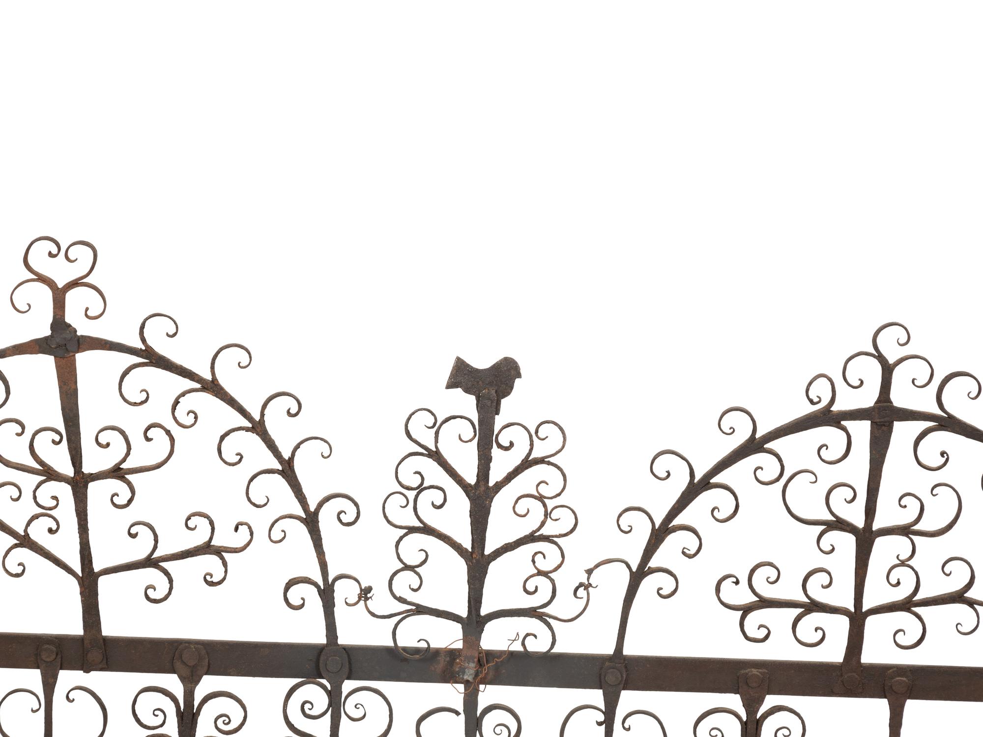 A Mizner Wrought Iron Fire Screen with Candleholders