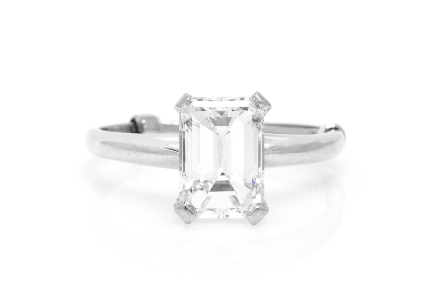 A White Gold and Diamond Solitaire Ring, 2.00 dwts.