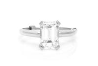 A White Gold and Diamond Solitaire Ring, 2.00 dwts.