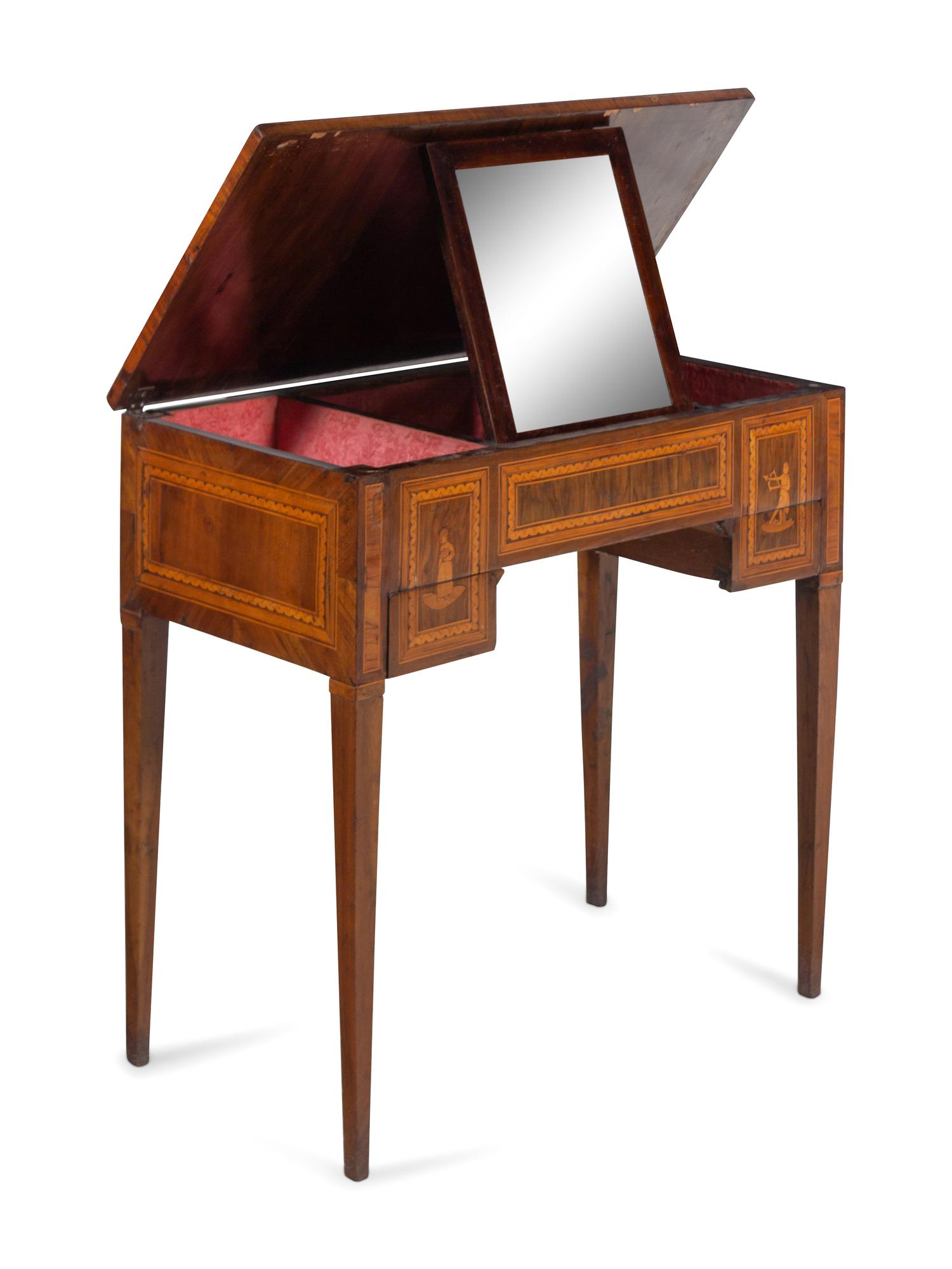 An Italian Walnut and Marquetry Dressing Table