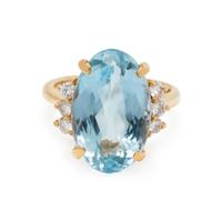 BLUE TOPAZ AND DIAMOND RING