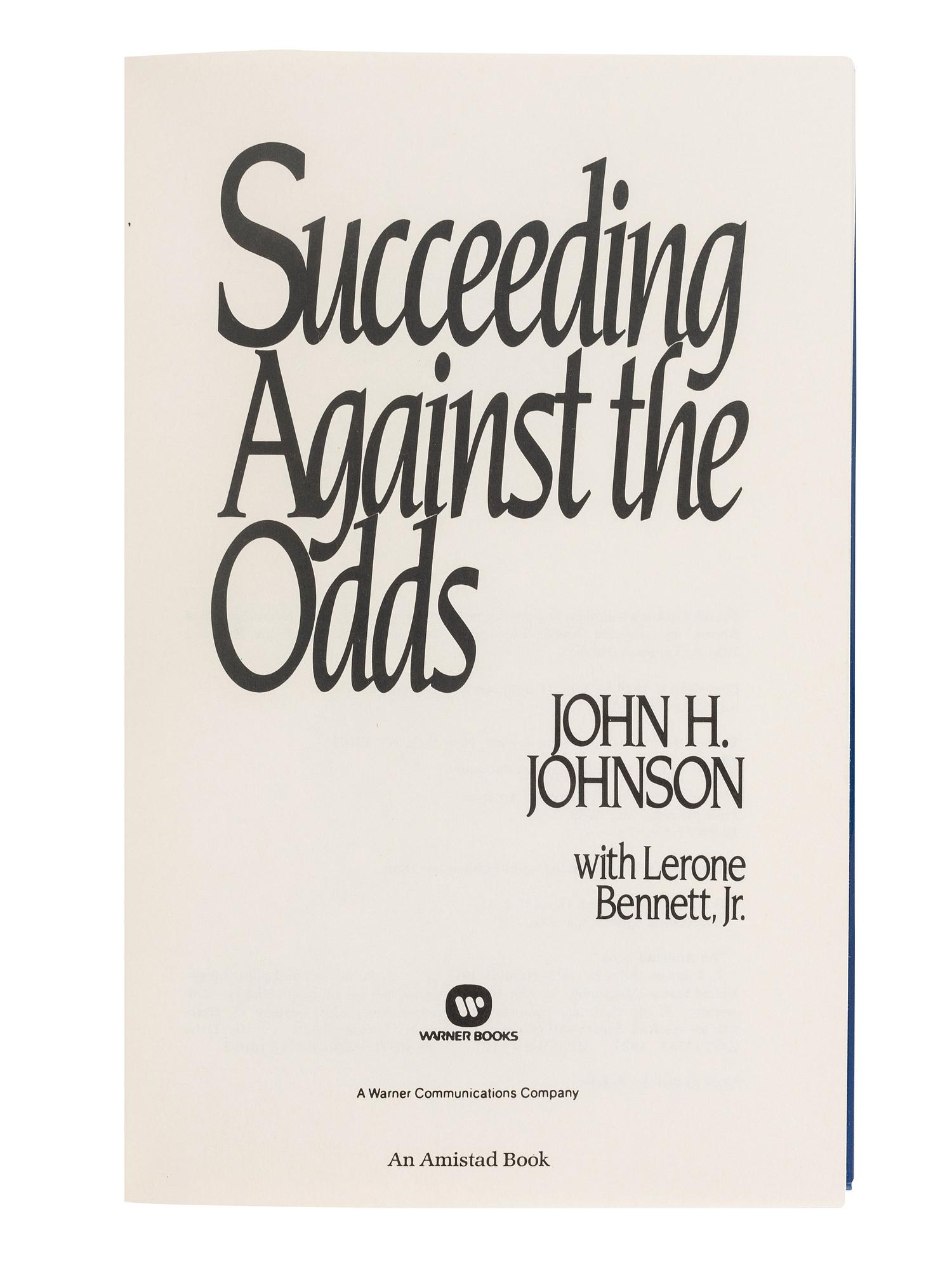 [WYATT, Addie (1924-2012), her copies]. JOHNSON, John H. (1918-2005). Succeeding Against the Odds. New York: Warner Books, 1989. Three copies, INSCRIBED AND SIGNED.