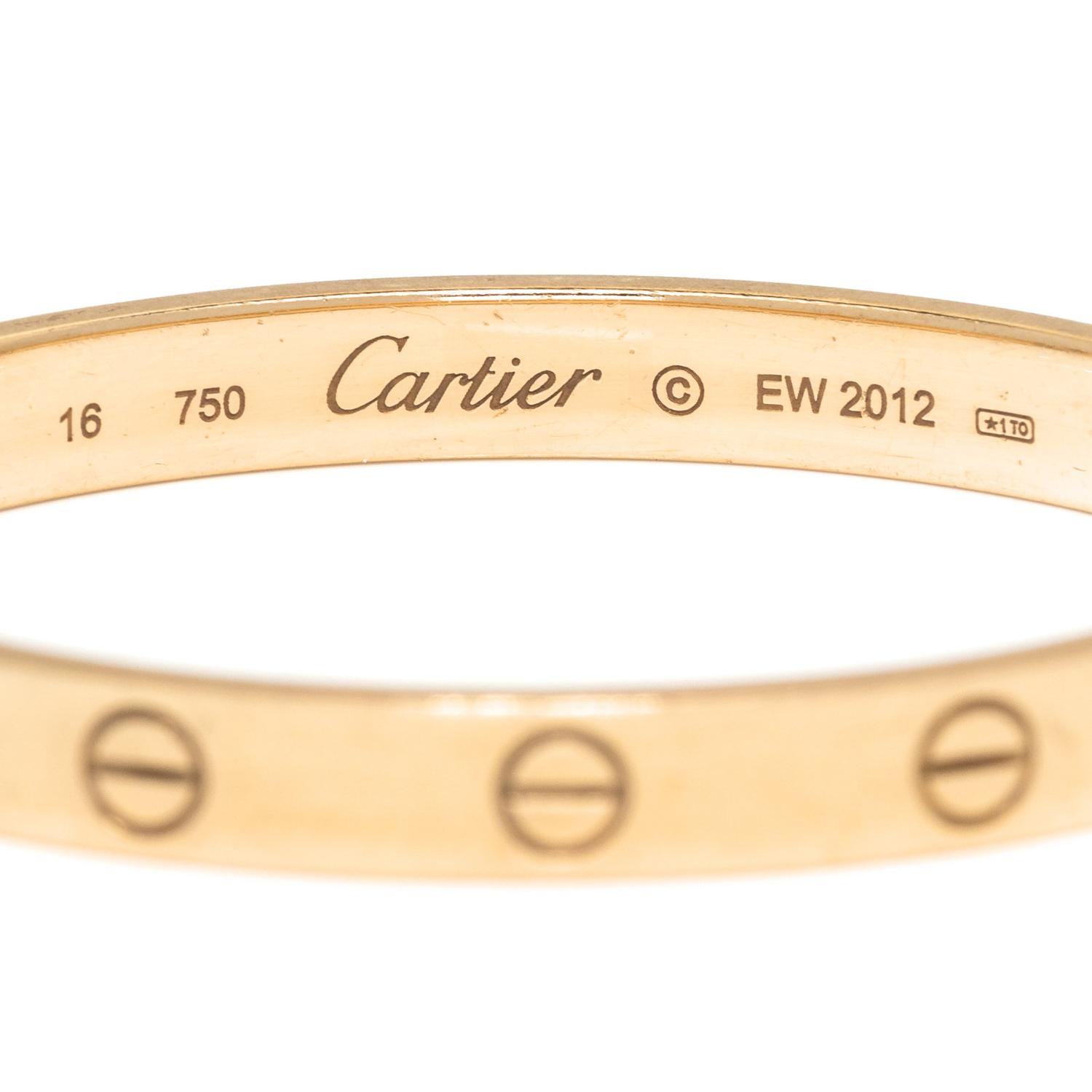 CARTIER, YELLOW GOLD 'LOVE' BANGLE BRACELET