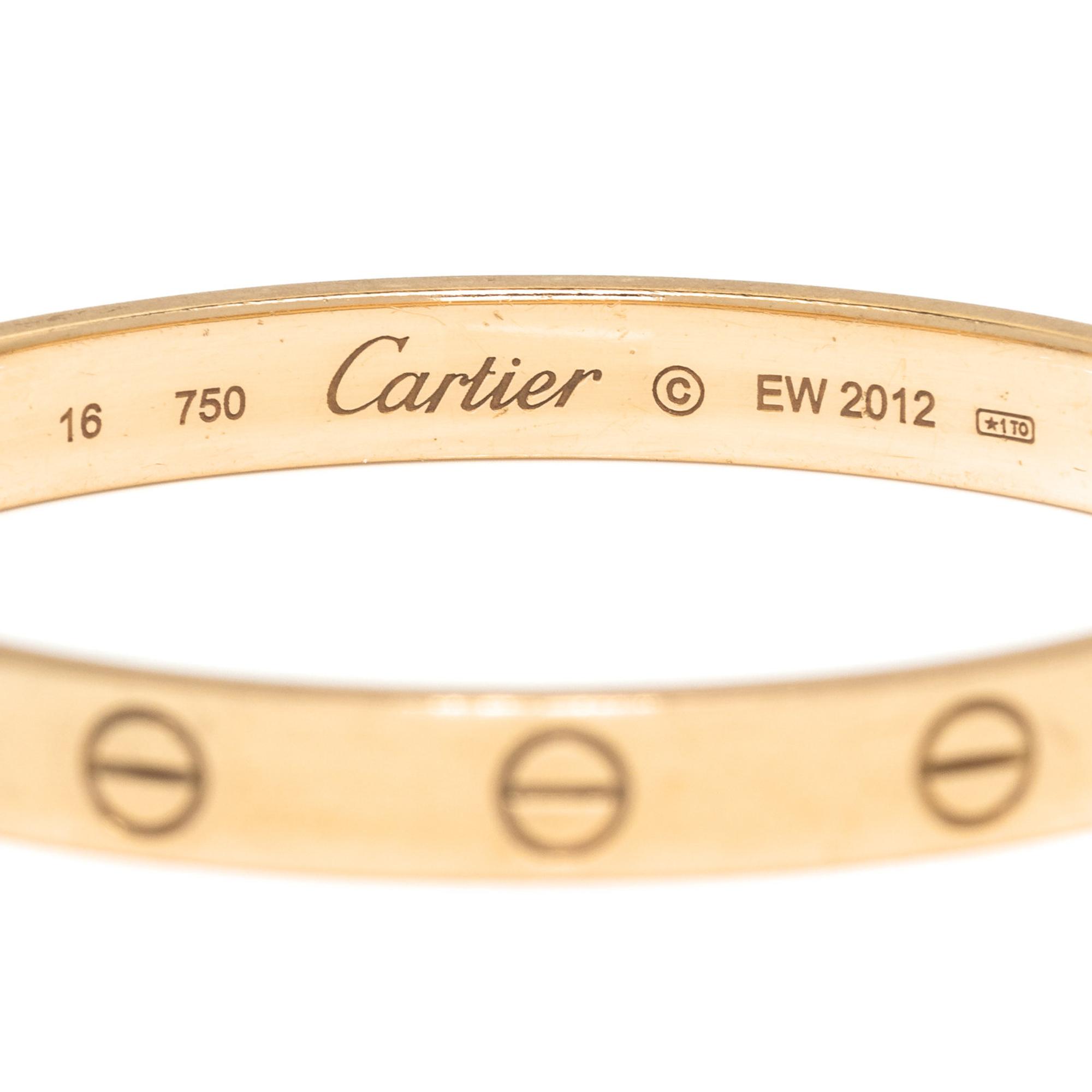 CARTIER, YELLOW GOLD 'LOVE' BANGLE BRACELET