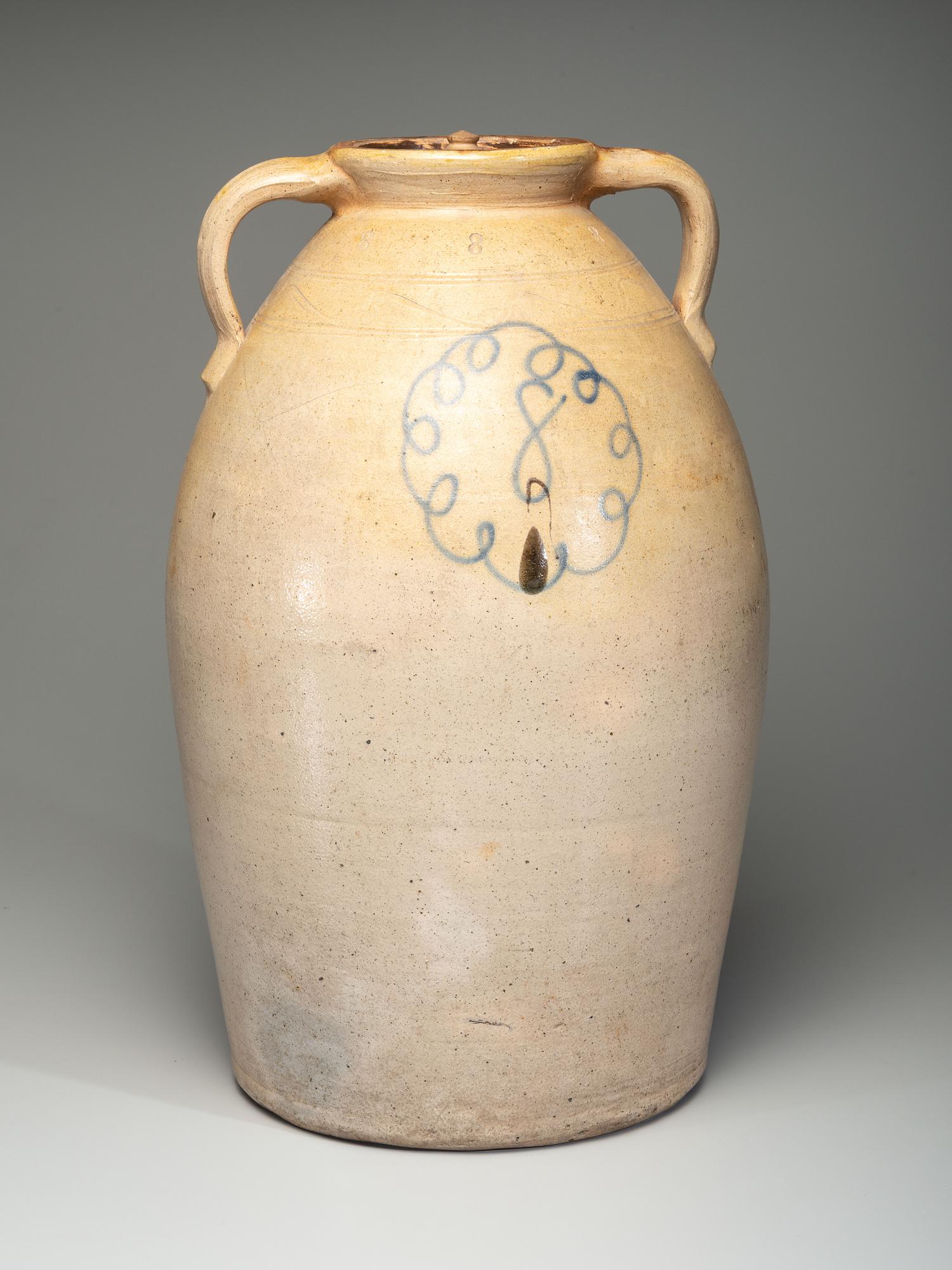 An Eight-Gallon Twin-Handled Stoneware Jar