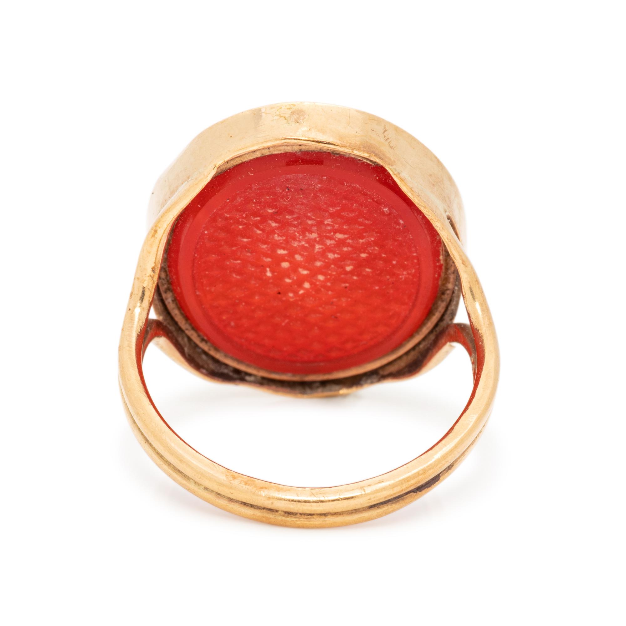 ROSE GOLD AND CARNELIAN INTAGLIO RING