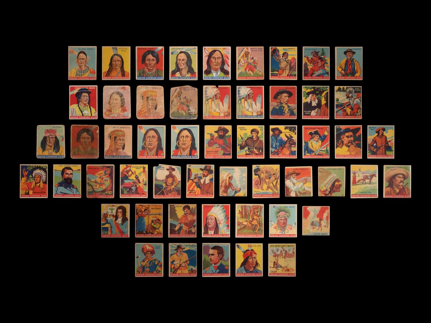 A Collection of 1933 Indian Chewing Gum Indian Cards and Nine 1947 Goudey R773 Indian Cards