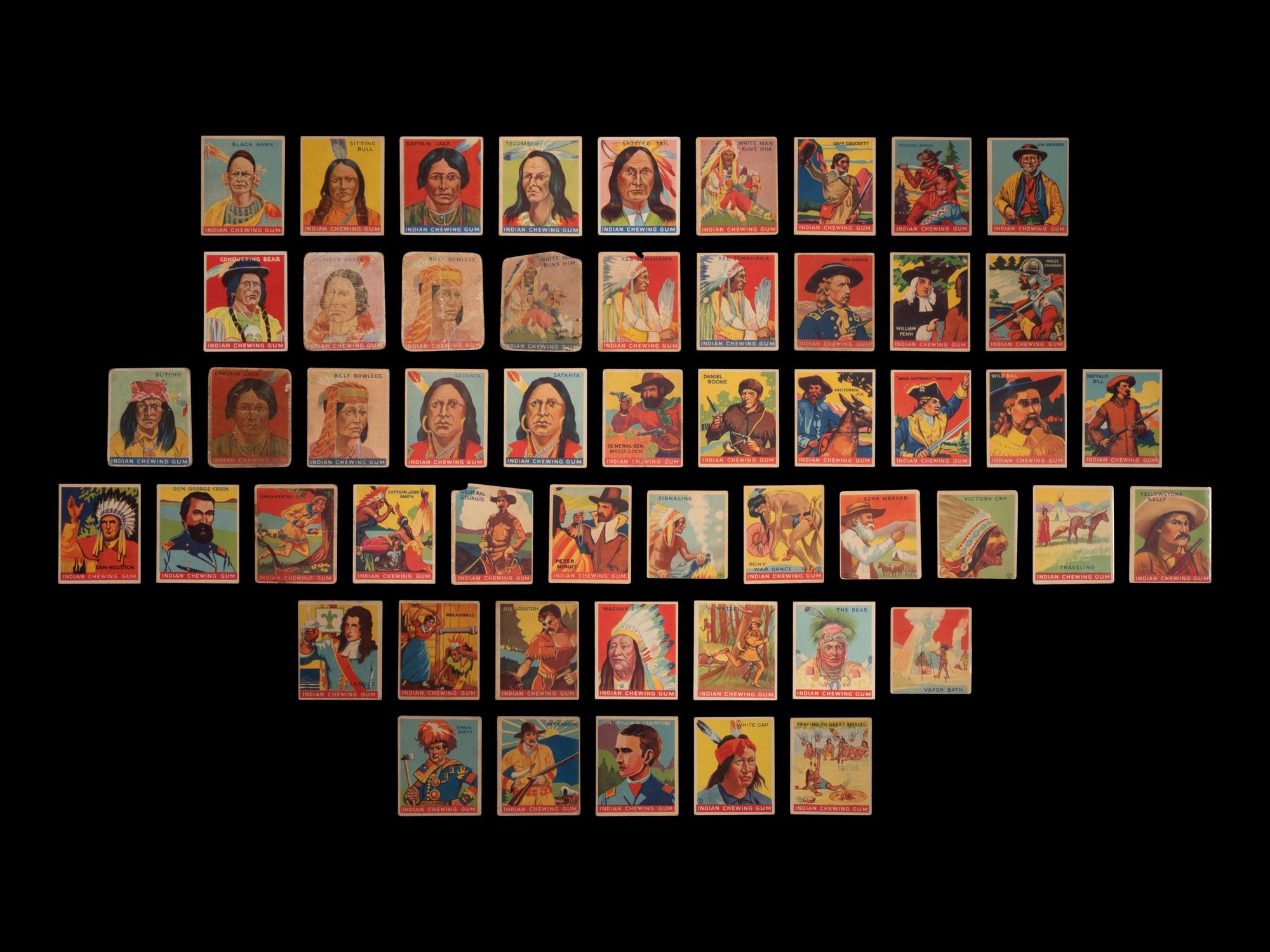 A Collection of 1933 Indian Chewing Gum Indian Cards and Nine 1947 Goudey R773 Indian Cards
