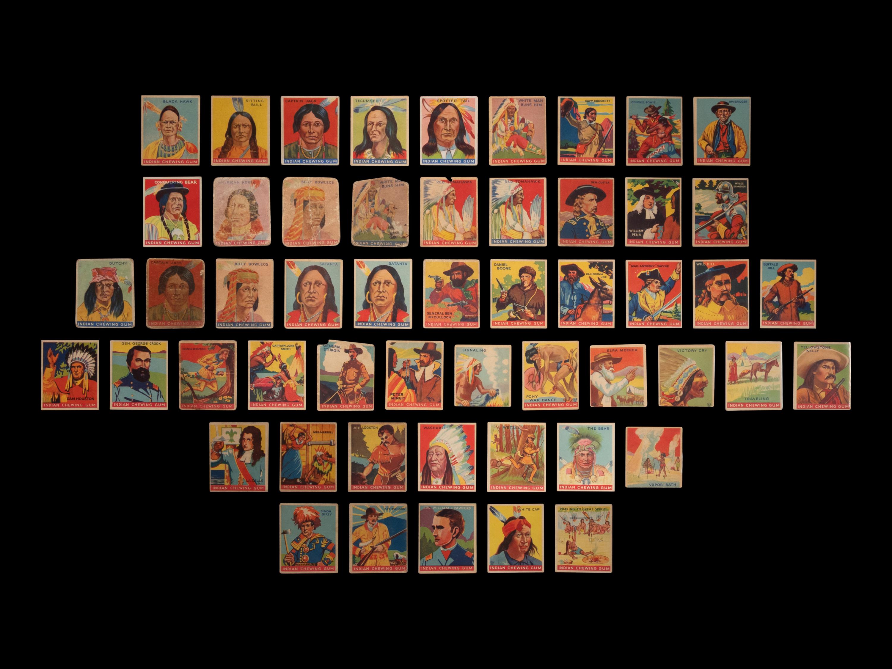 A Collection of 1933 Indian Chewing Gum Indian Cards and Nine 1947 Goudey R773 Indian Cards