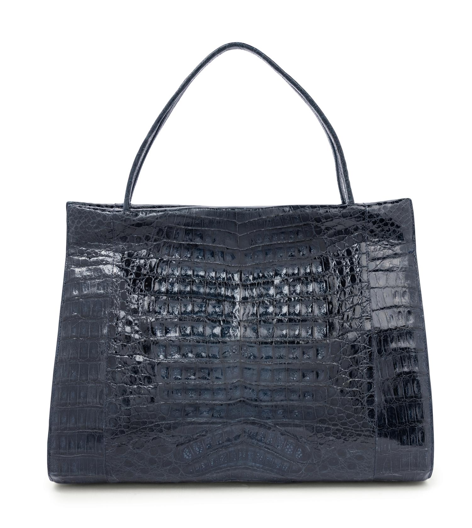 Nancy Gonzalez Navy Crocodile Bag, 2000s
