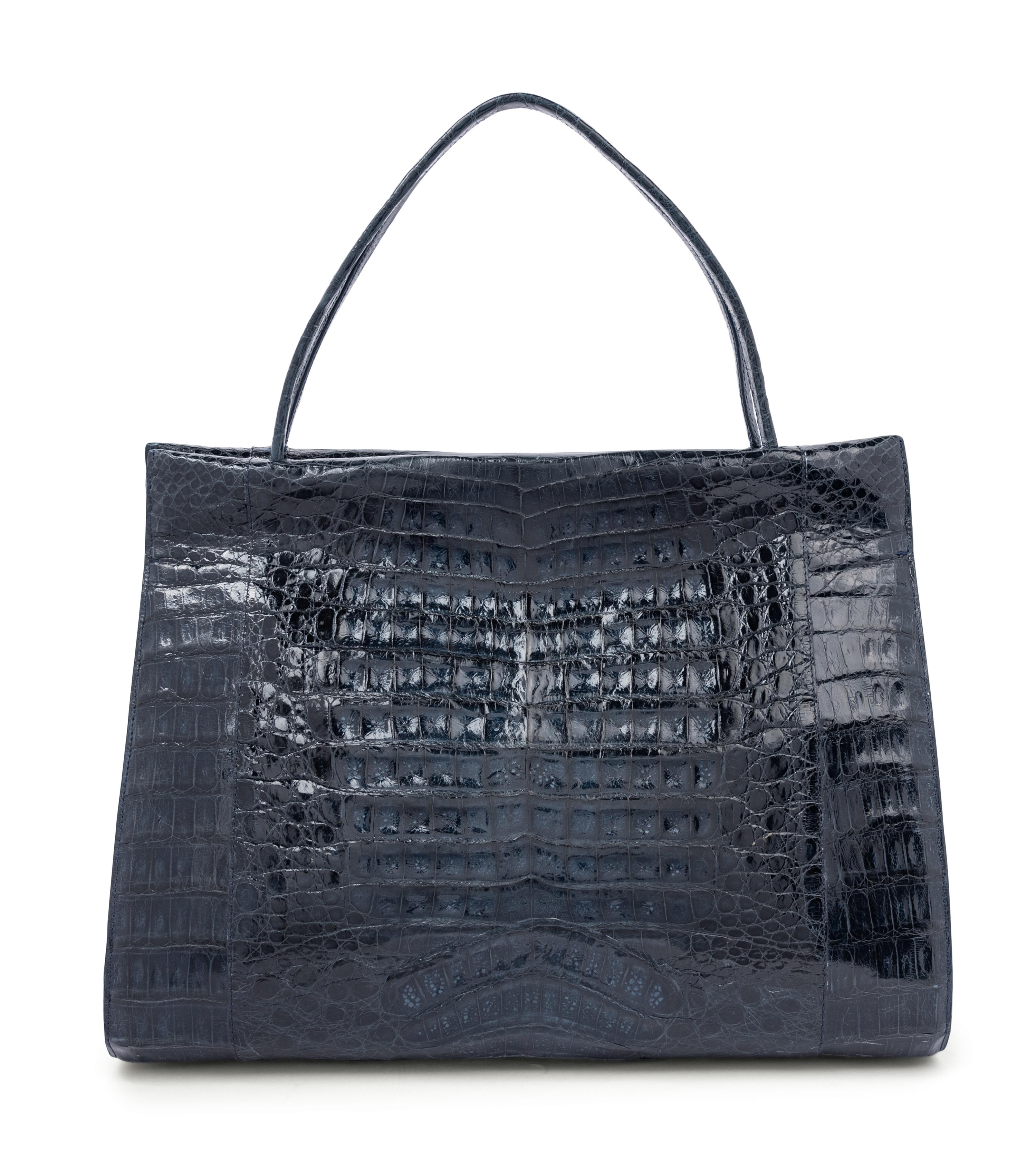 Nancy Gonzalez Navy Crocodile Bag, 2000s
