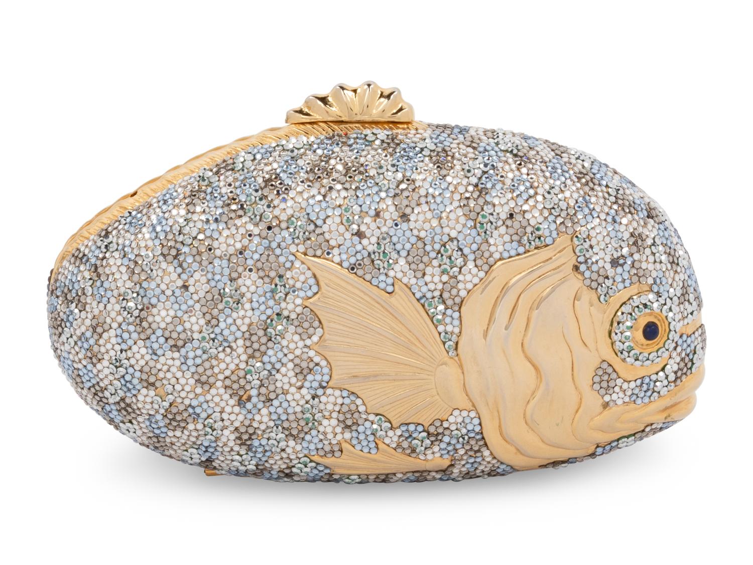 Judith Leiber Fish Minaudière with Baby Fish Pillbox, 1984