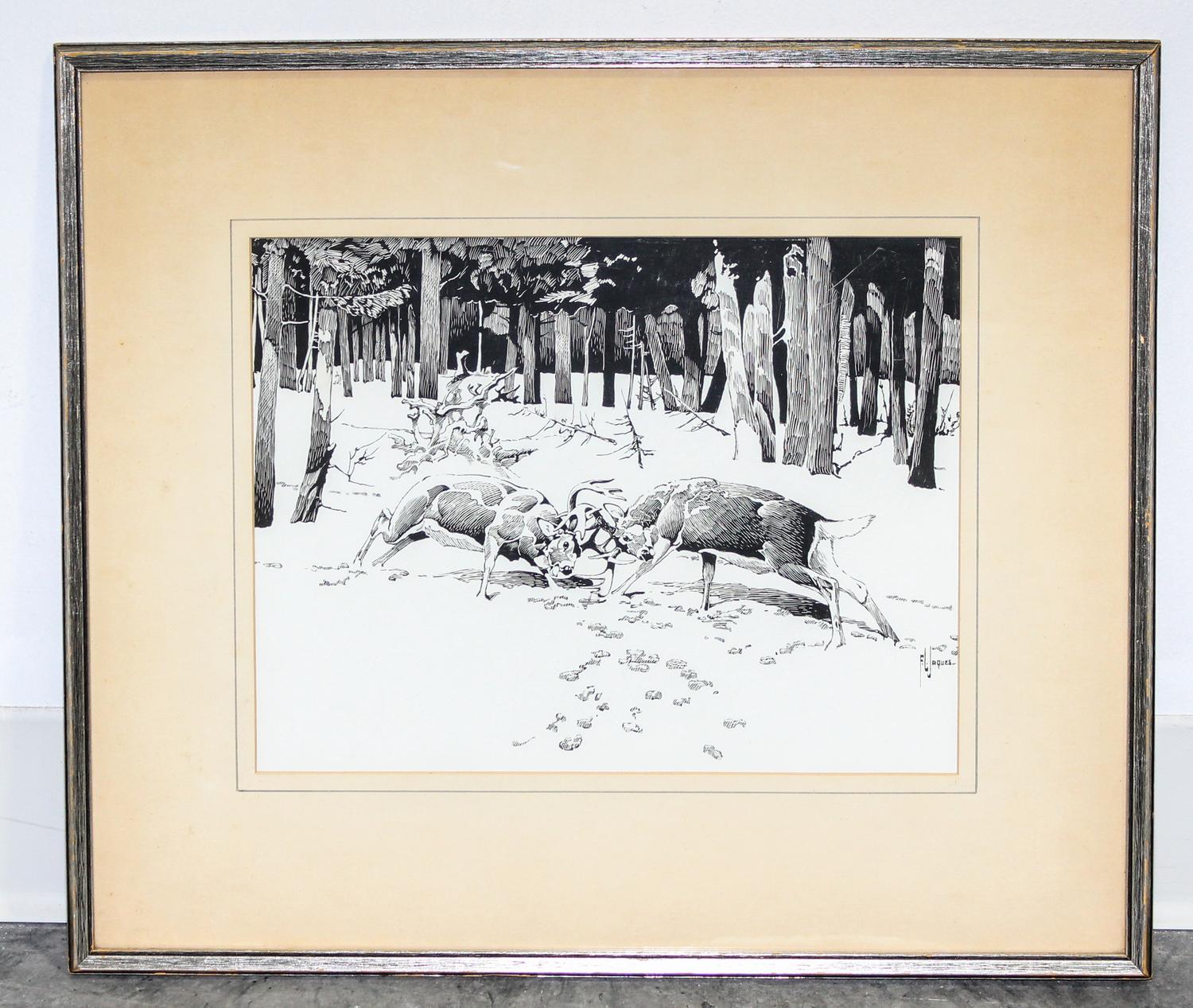 Francis Lee Jaques, (20th century), Bucks in the Snow