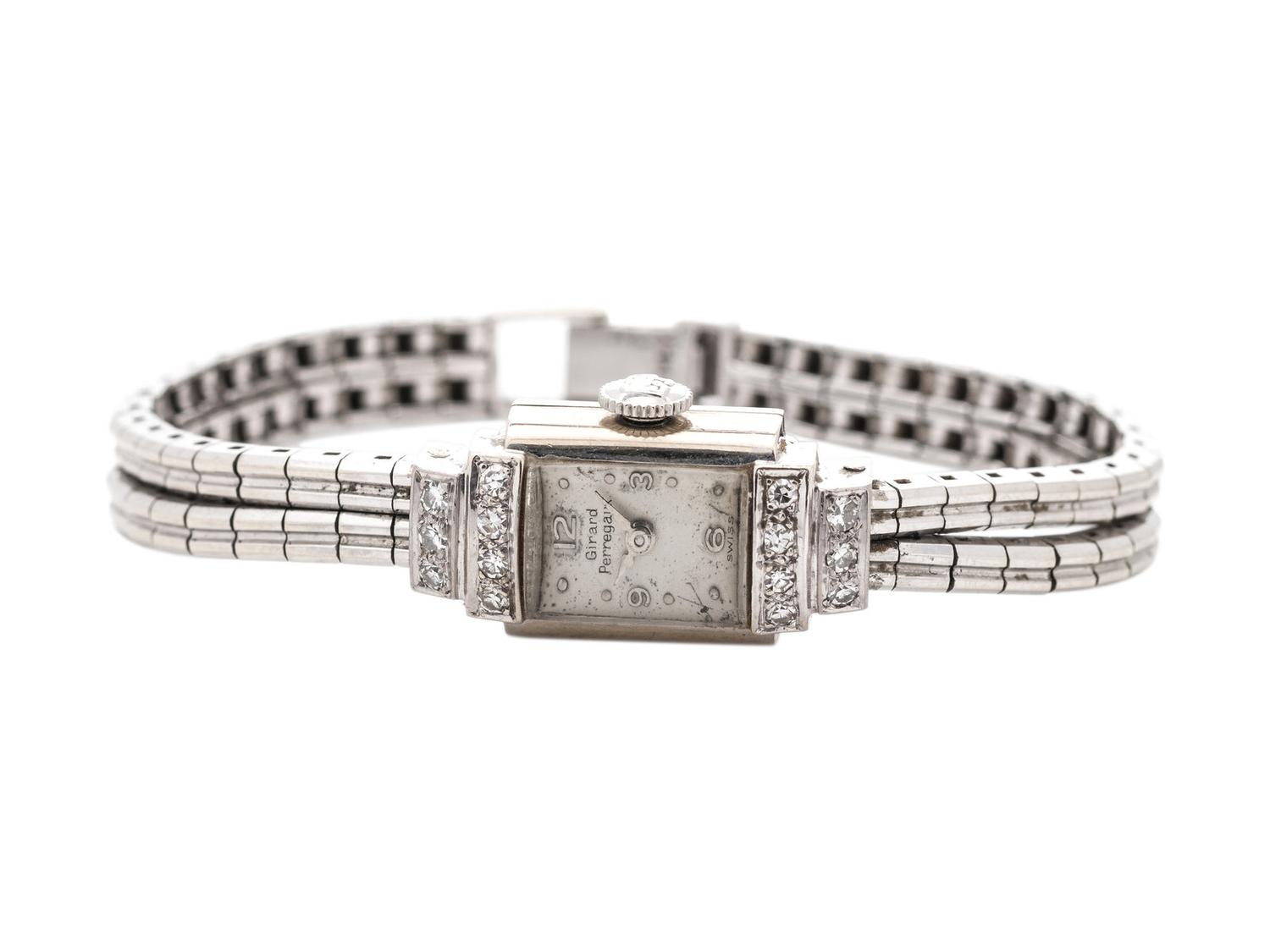 GIRARD-PERREGAUX, 14K WHITE GOLD AND DIAMOND WRISTWATCH
