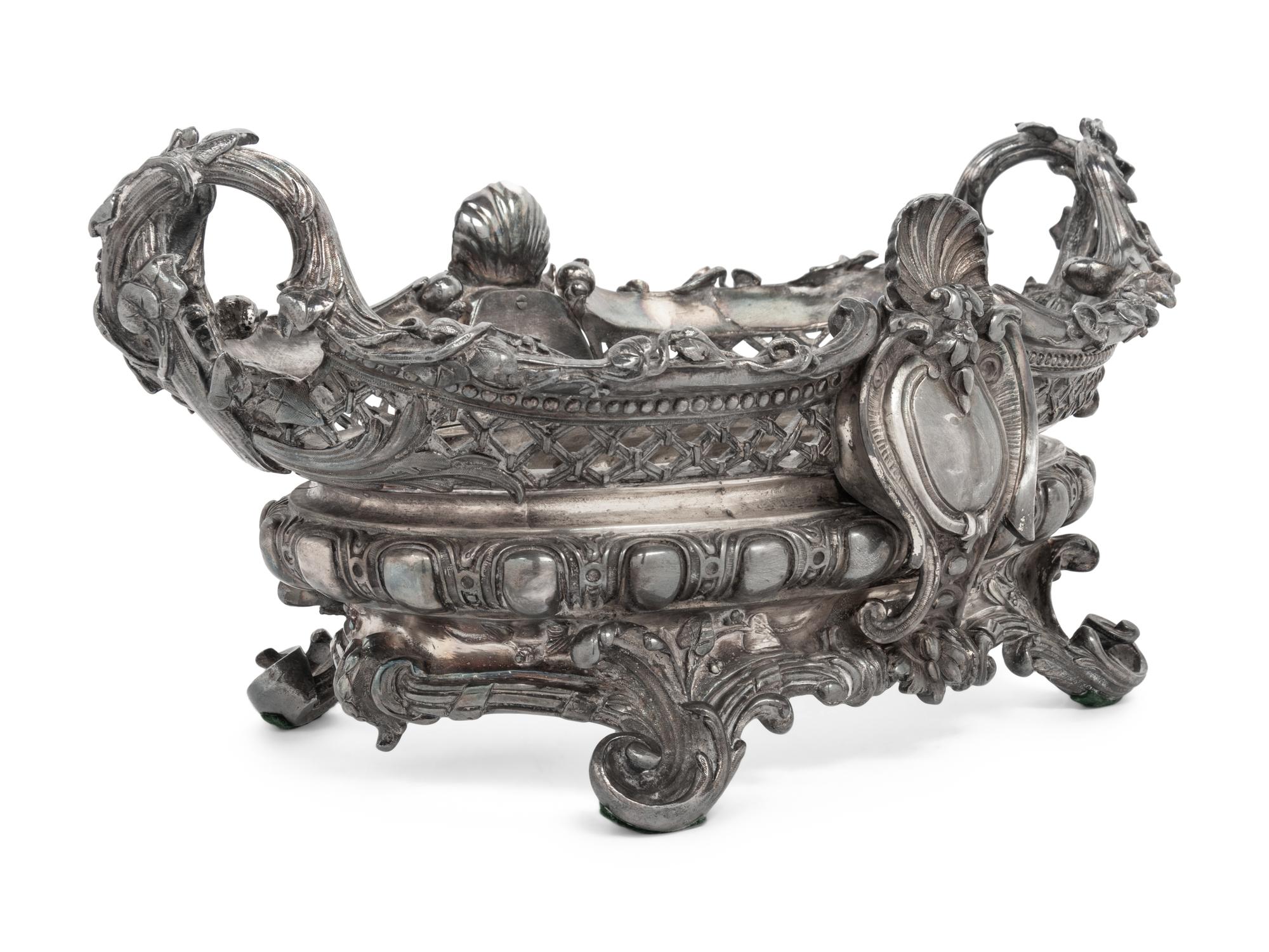 A Silvered Bronze Centerpiece
