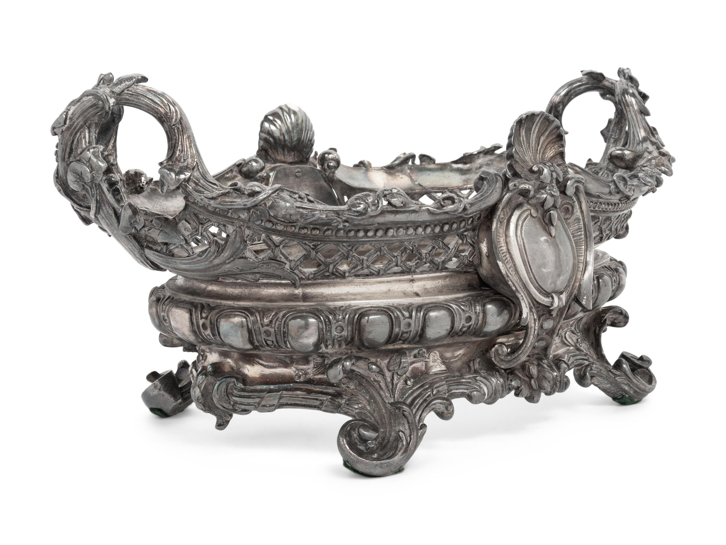 A Silvered Bronze Centerpiece