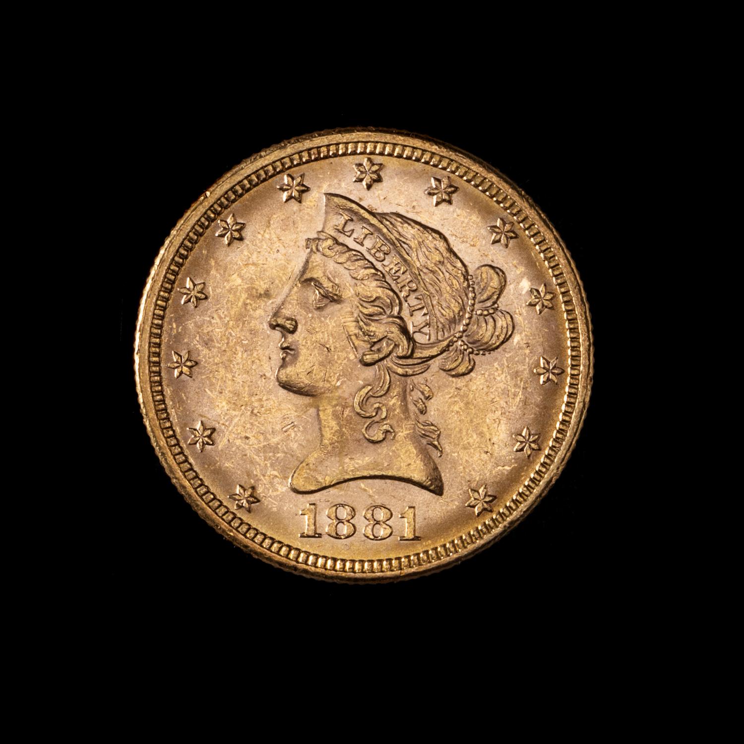 A United States 1881 Liberty Head $10 Gold Coin
