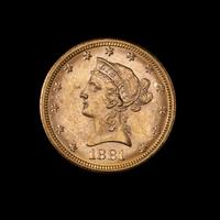 A United States 1881 Liberty Head $10 Gold Coin