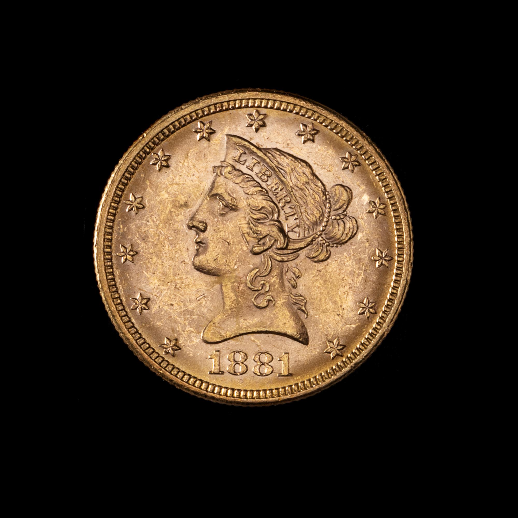 A United States 1881 Liberty Head $10 Gold Coin