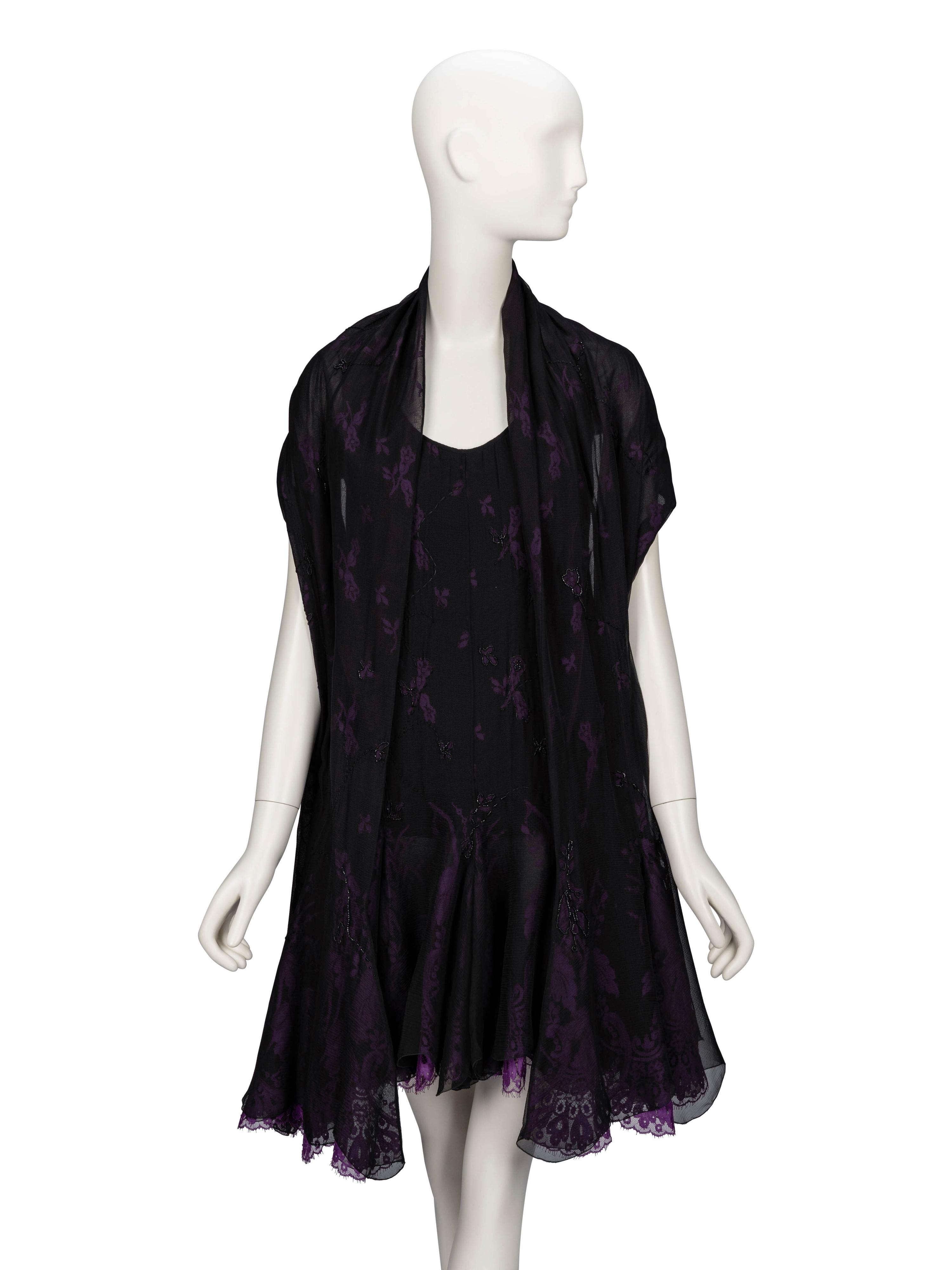 Carven Haute Couture, Layered Cocktail Dress & Matching Wrap