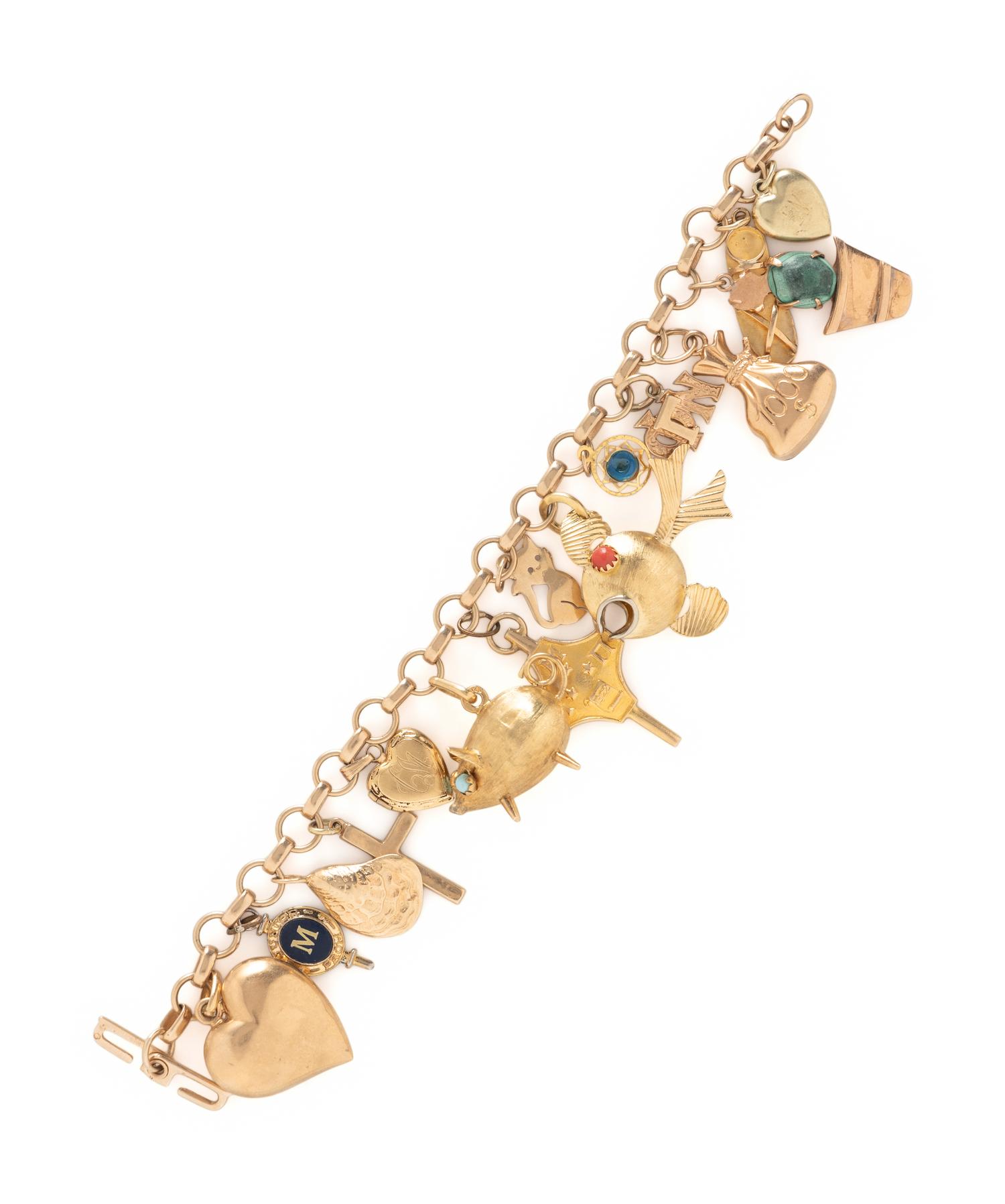 YELLOW GOLD CHARM BRACELET