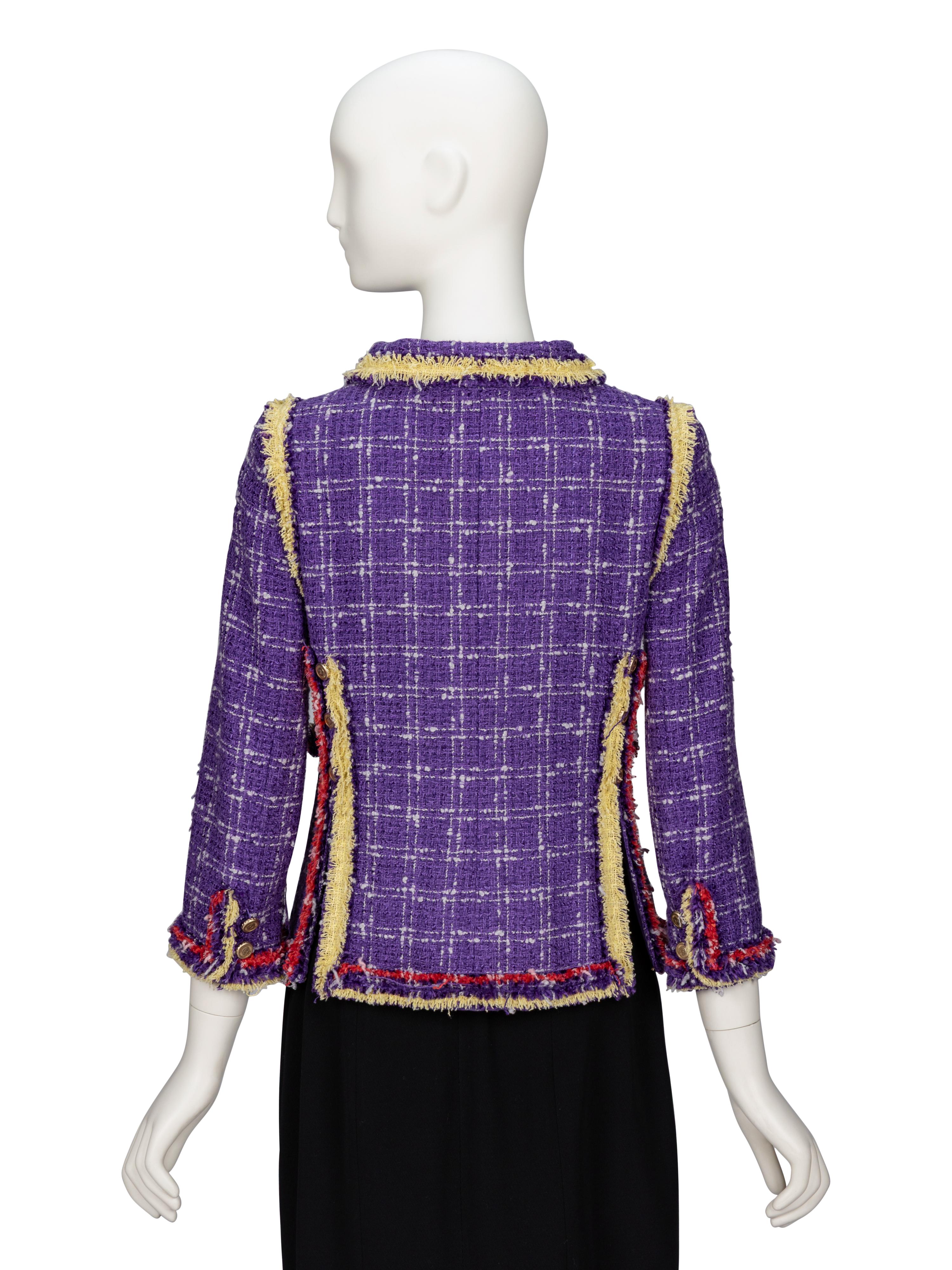 Chanel, Purple Plaid Tweed Jacket