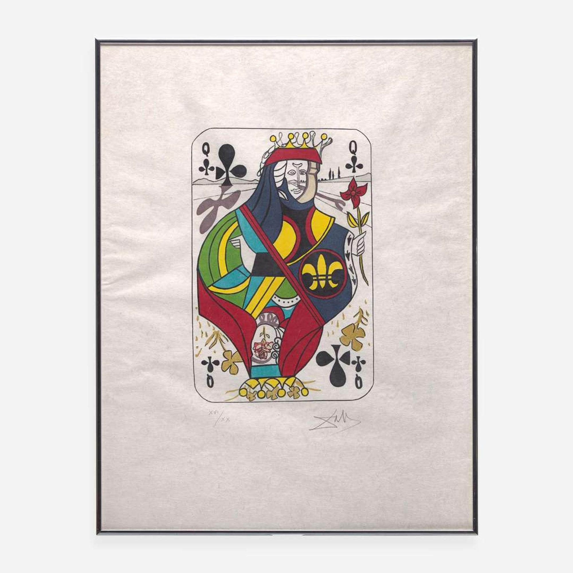 Salvador Dalí (Spanish, 1904-1989) Playing Cards (Ace, King, Queen and Jack of Clubs)