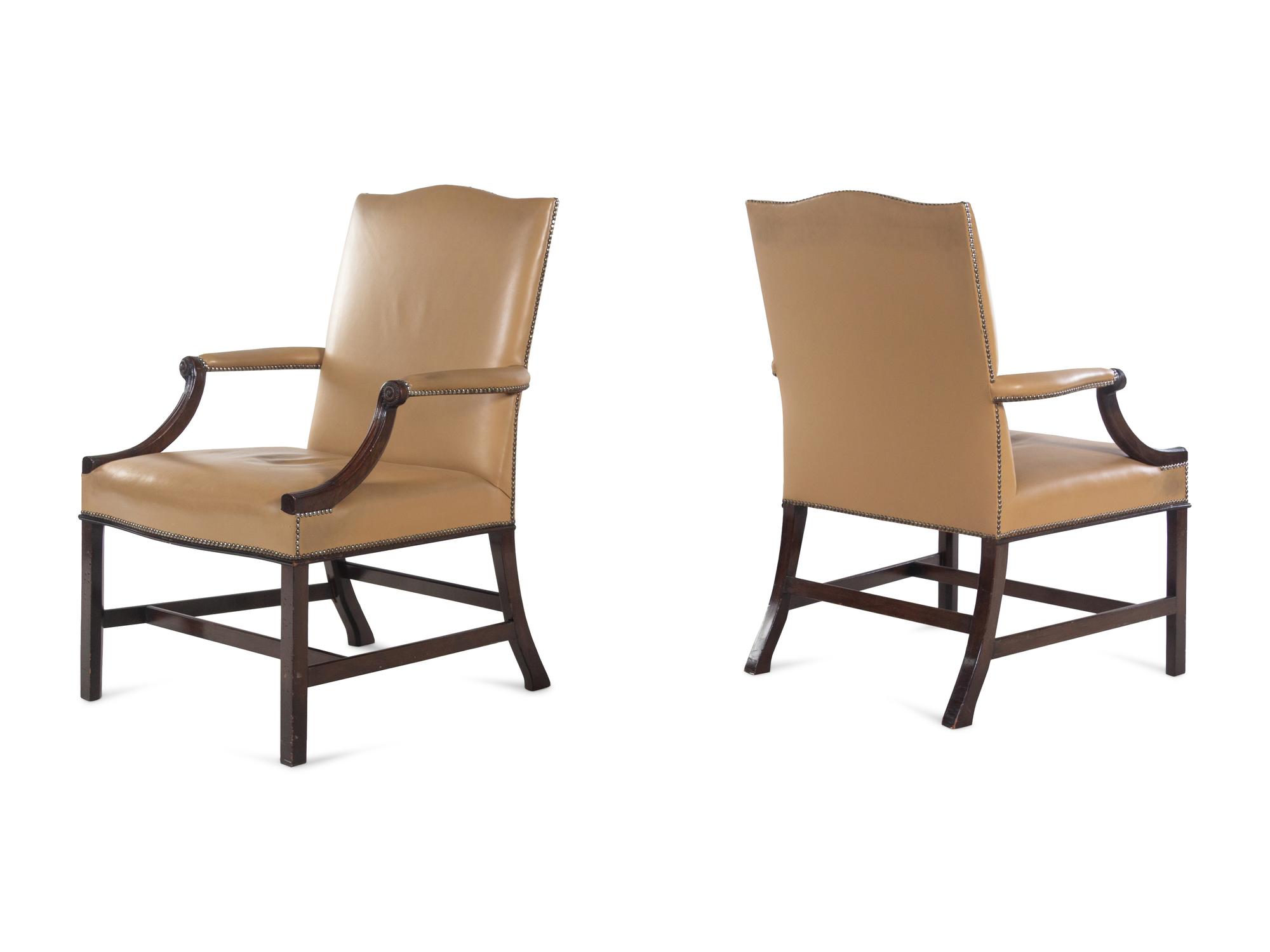 A Pair of George III Style Library Chairs
