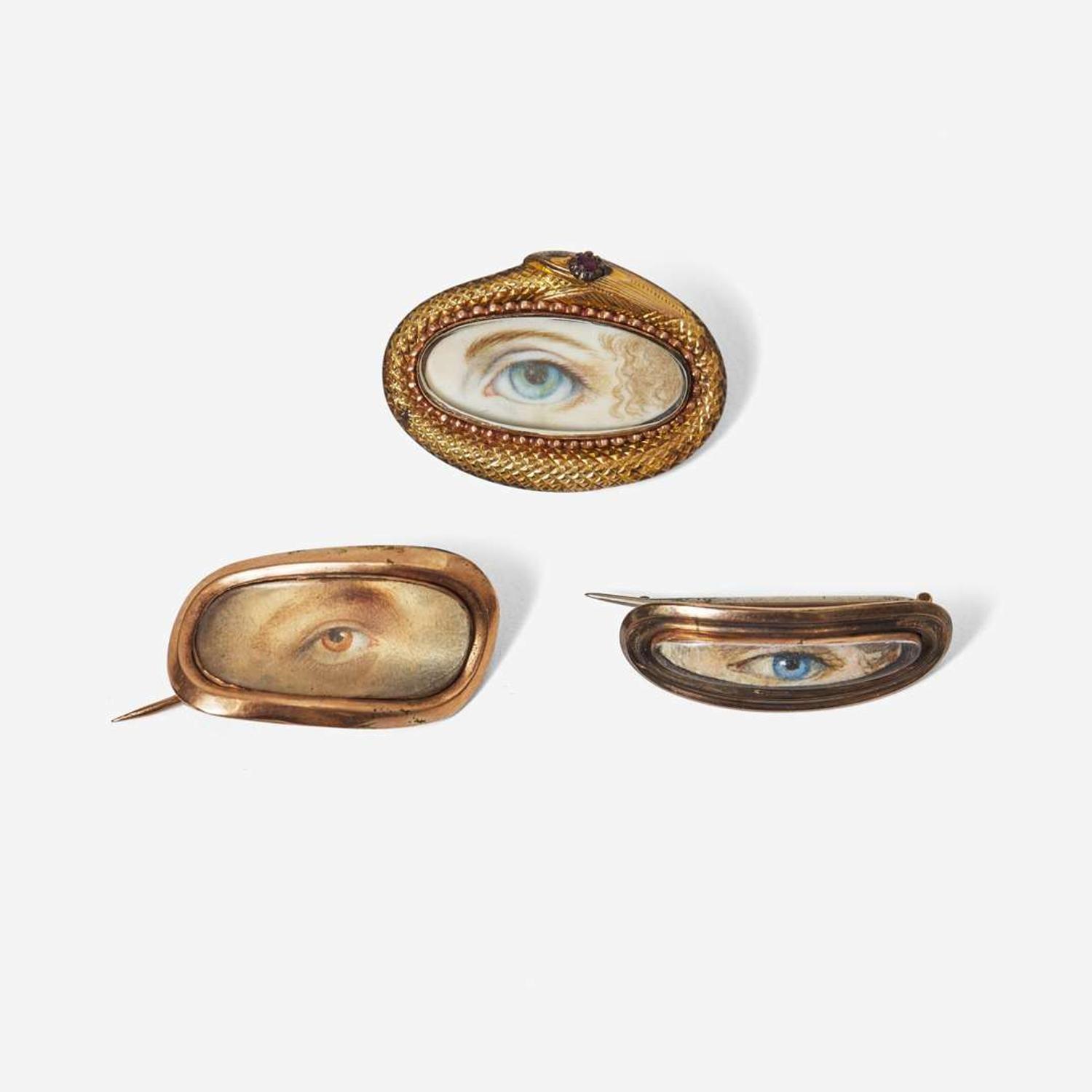 Three Georgian "Lover's Eye" brooches early 19th century