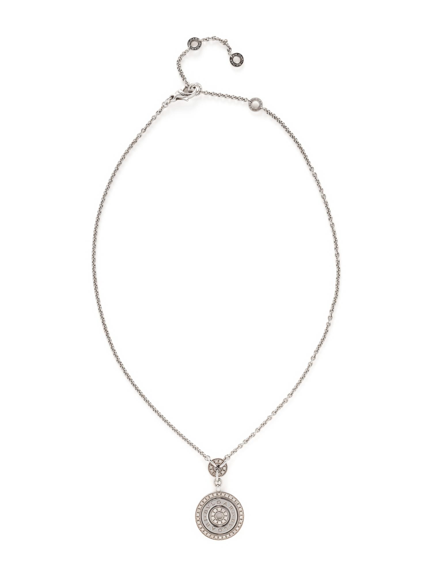 BULGARI, WHITE GOLD AND DIAMOND 'ASRALE' NECKLACE AND CLIP EARRINGS