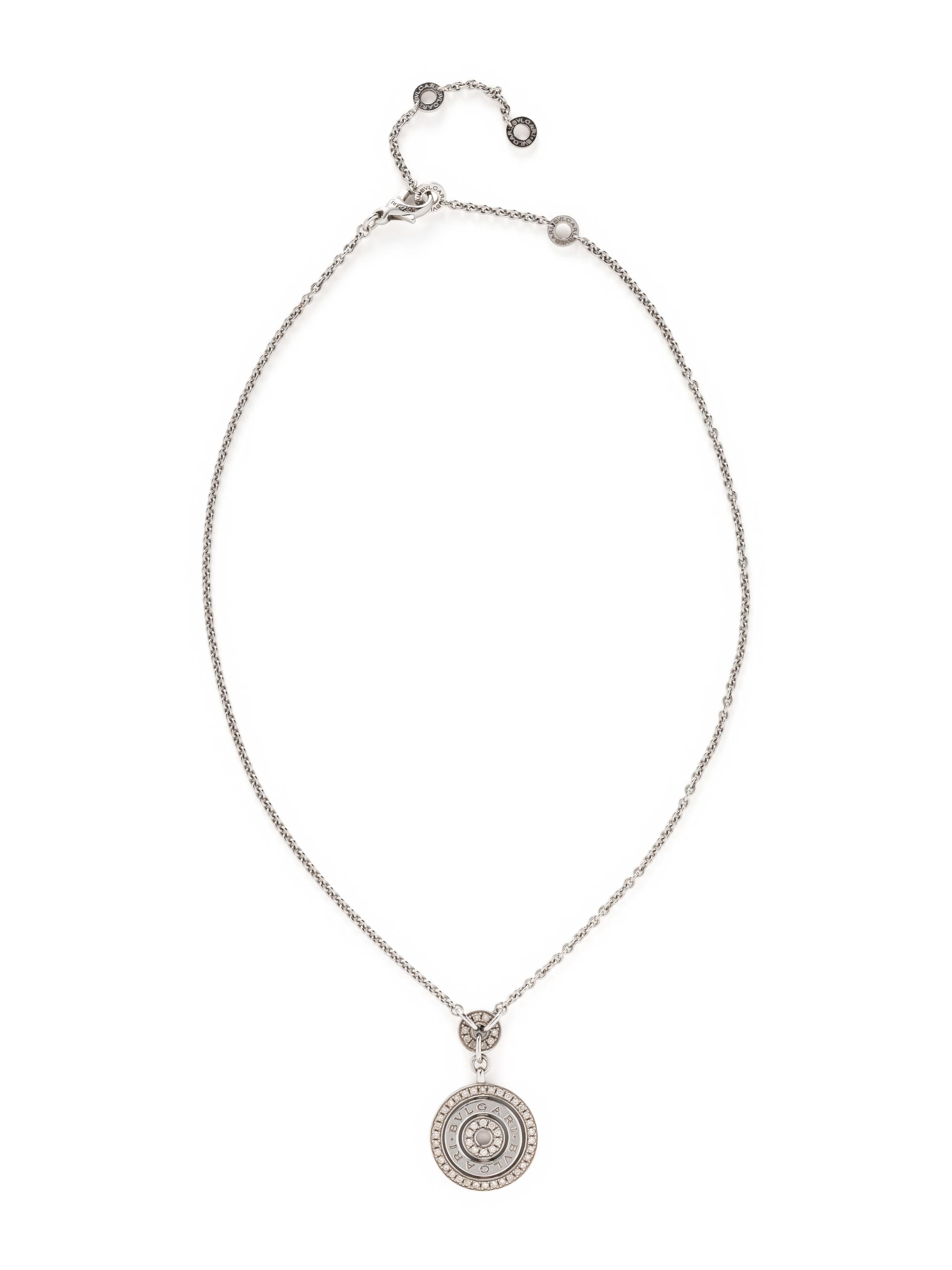 BULGARI, WHITE GOLD AND DIAMOND 'ASRALE' NECKLACE AND CLIP EARRINGS