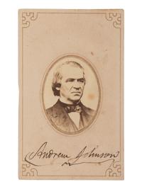 JOHNSON, Andrew (1808-1875). Signed CDV of 17th United States President Andrew Johnson. N.p., n.d.