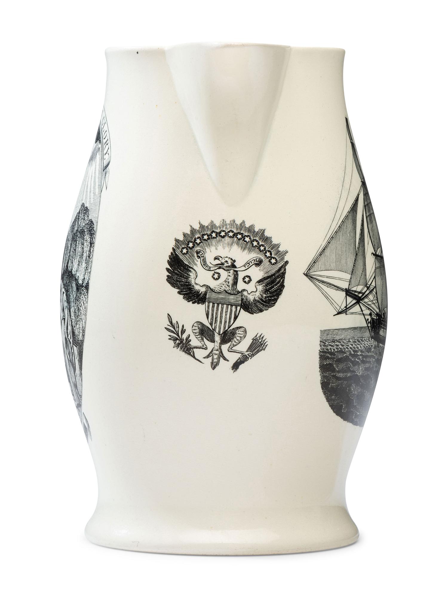 A Liverpool Creamware 'Washington in Glory, America in Tears' Pitcher
