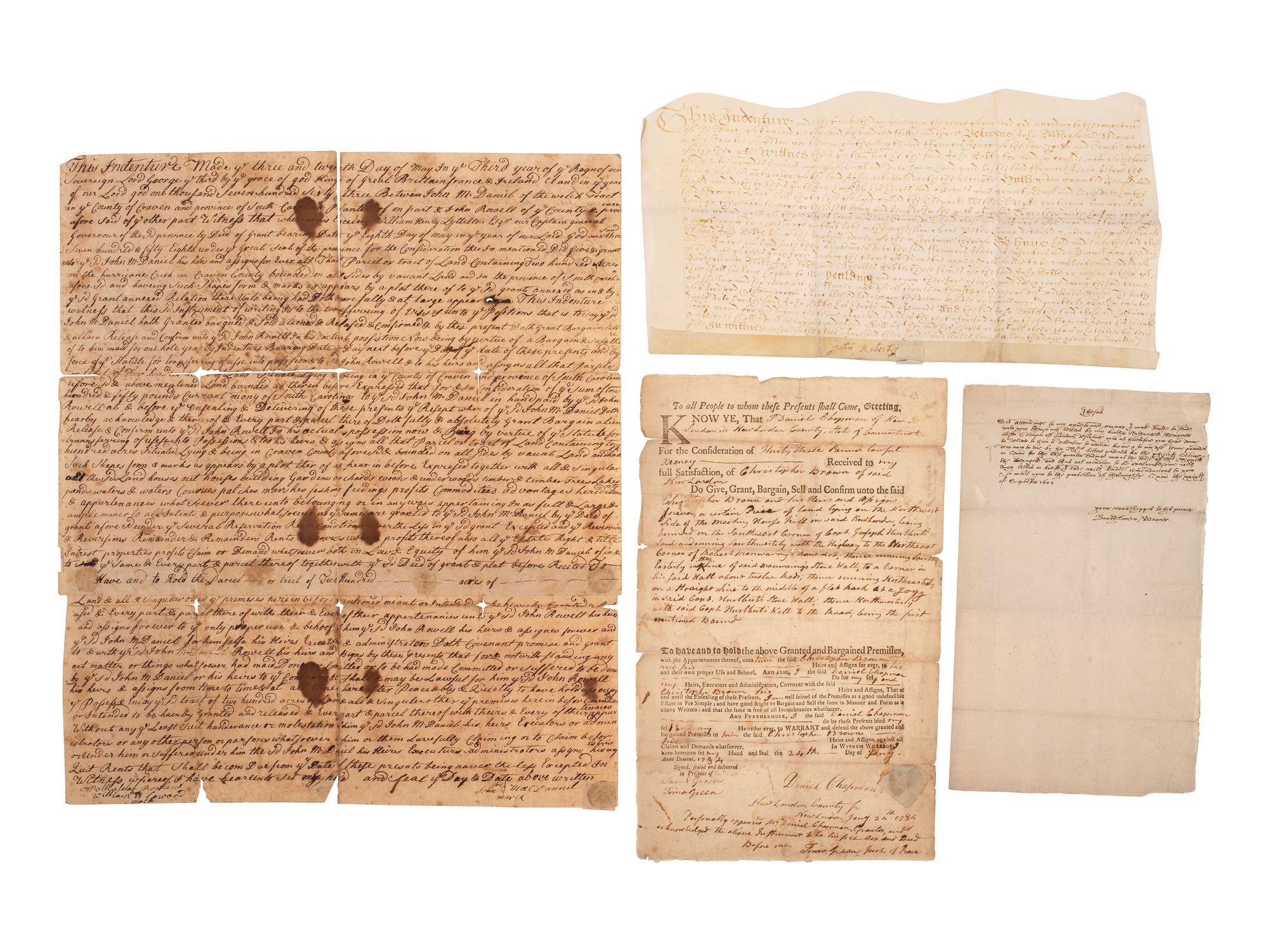 [INDENTURES]. A group of documents, comprising: